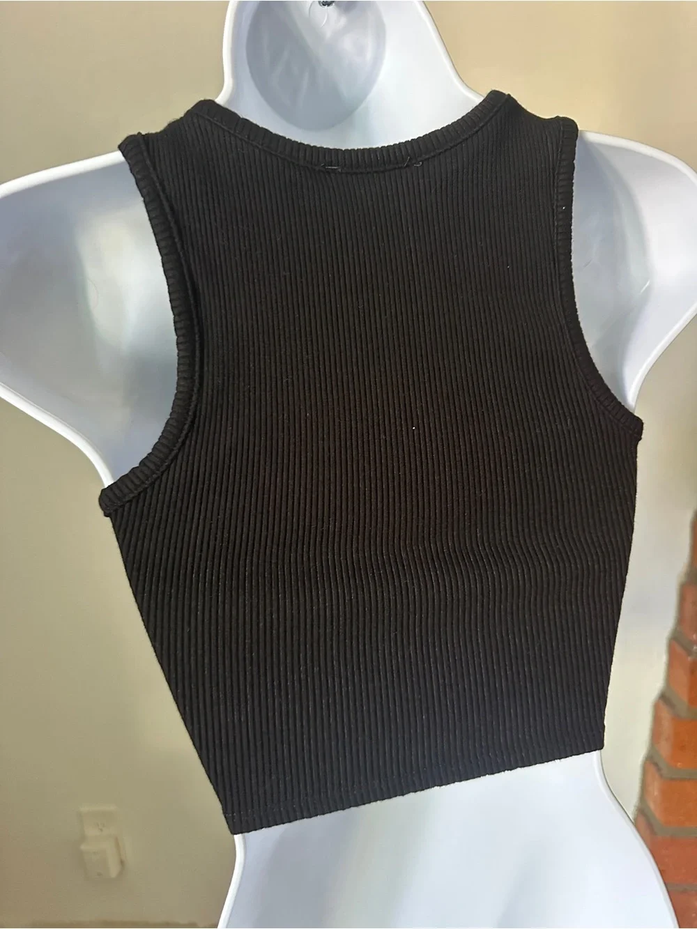JLUXLABEL Black Ribbed Notch-Neck Too - Picture 3 of 4